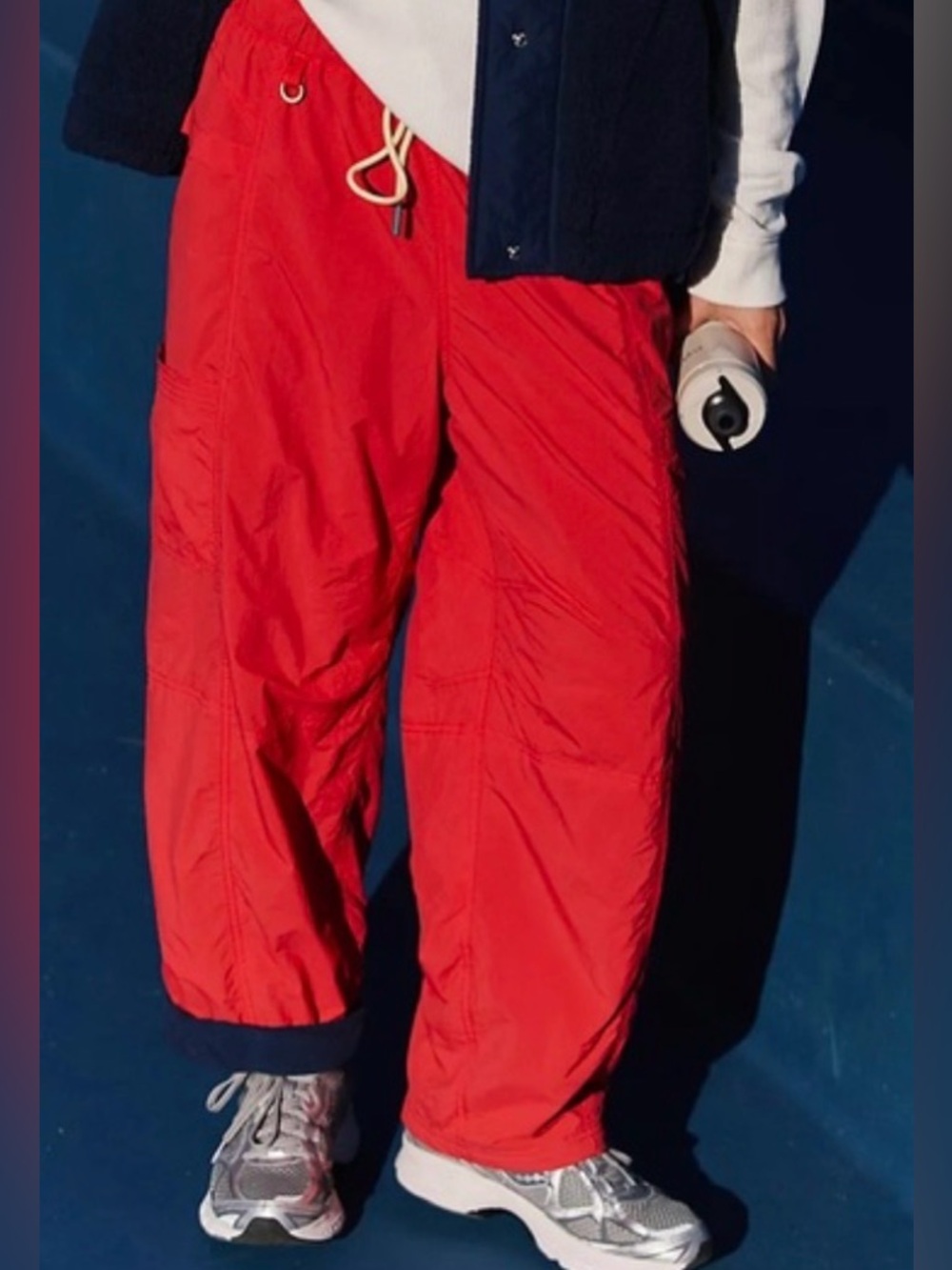 Free People Movement In The Wild Fleece Lined Pants. NWT. Victory red combo - Picture 2 of 2